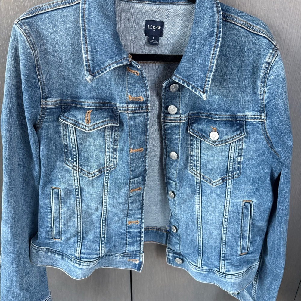 J. Crew Women's Stonewashed Denim  Blue Jean Jacket